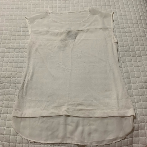 Ann Taylor Tops - ANN TAYLOR NWT White Top - Chiffon & Knit
